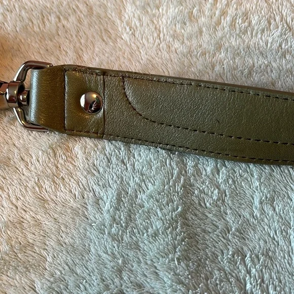 Anne Klein Leather Purse Shoulder Bag Army Olive Green - Picture 13 of 13